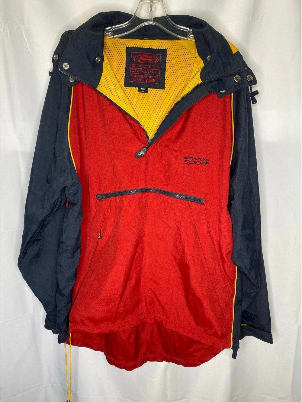 Structure Sport VTG 1/4 zip lined hooded light ski jacket / men's M / nice / s60